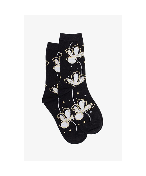 Gold flower sock