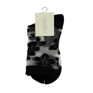 Large flower sheer sock-brand-Moda Bella Shoes